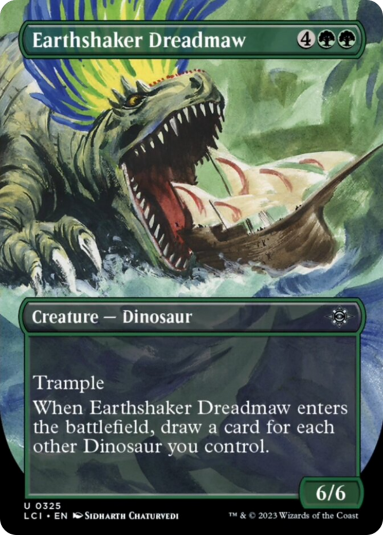 mtg dinosaur cards ixalan Earthshaker Dreadmaw (Borderless) [The Lost Caverns of Ixalan] – Dungeons &  Javas
