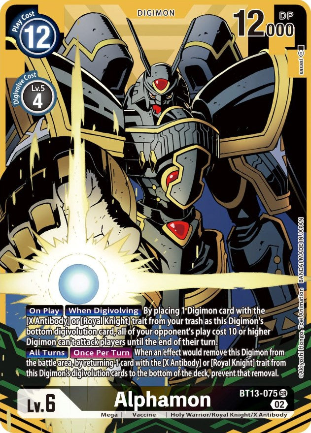 digimon card game royal knights Alphamon [BT13-075] (Alternate Art) [Versus Booster] – Dungeons & Javas Style:Black Feathers psa mtg display MTG Combo: Enlarge +