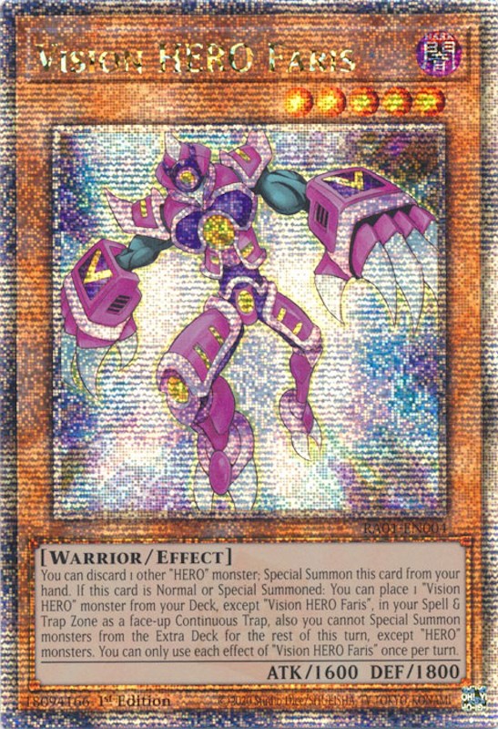 Vision HERO Faris [RA01-EN004] Quarter Century Secret Rare  Dungeons &  Javas