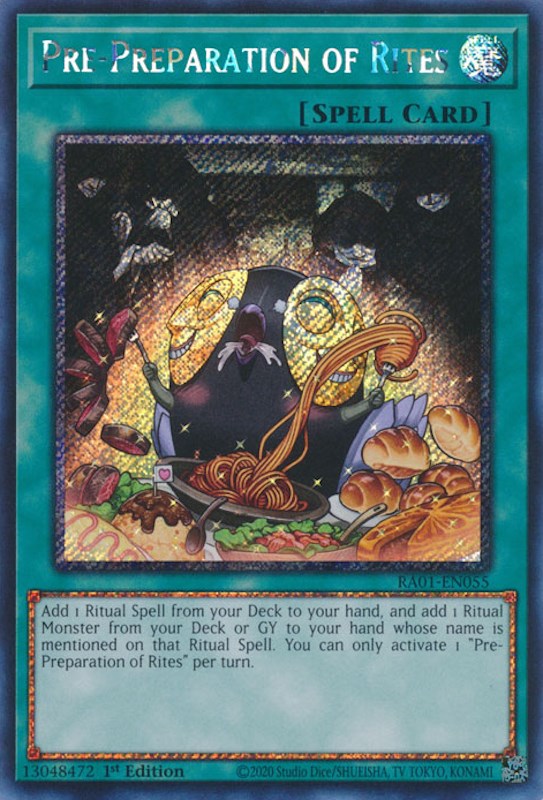 Pre-Preparation of Rites [RA01-EN055] Platinum Secret Rare – Dungeons &  Javas