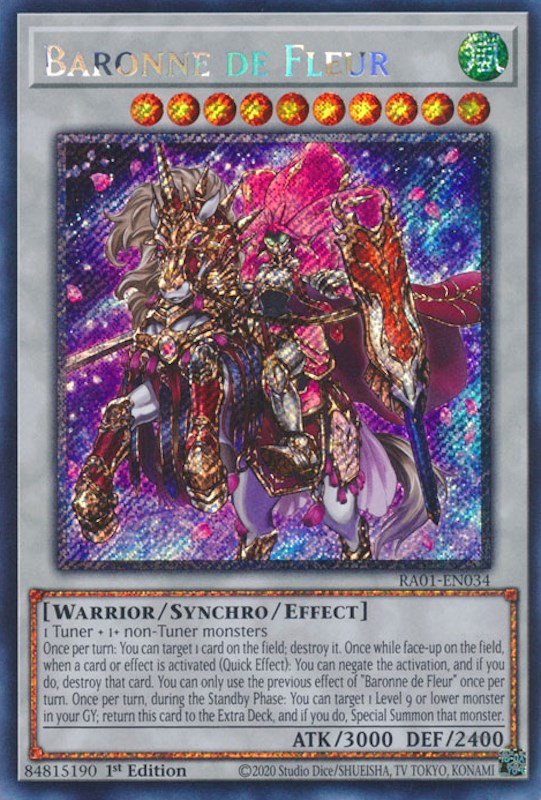 Baronne de Fleur [RA01-EN034] Platinum Secret Rare – Dungeons & Javas