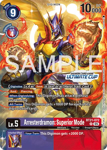 Arresterdramon: Superior Mode [BT21-072] (Ultimate Cup 25-26 Season 2) –  Dungeons & Javas