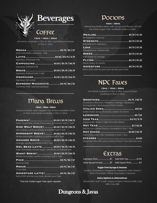 Beverage Menu