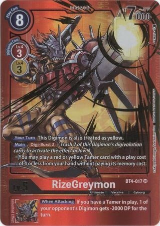 RizeGreymon [BT4-017] (Alternate Art