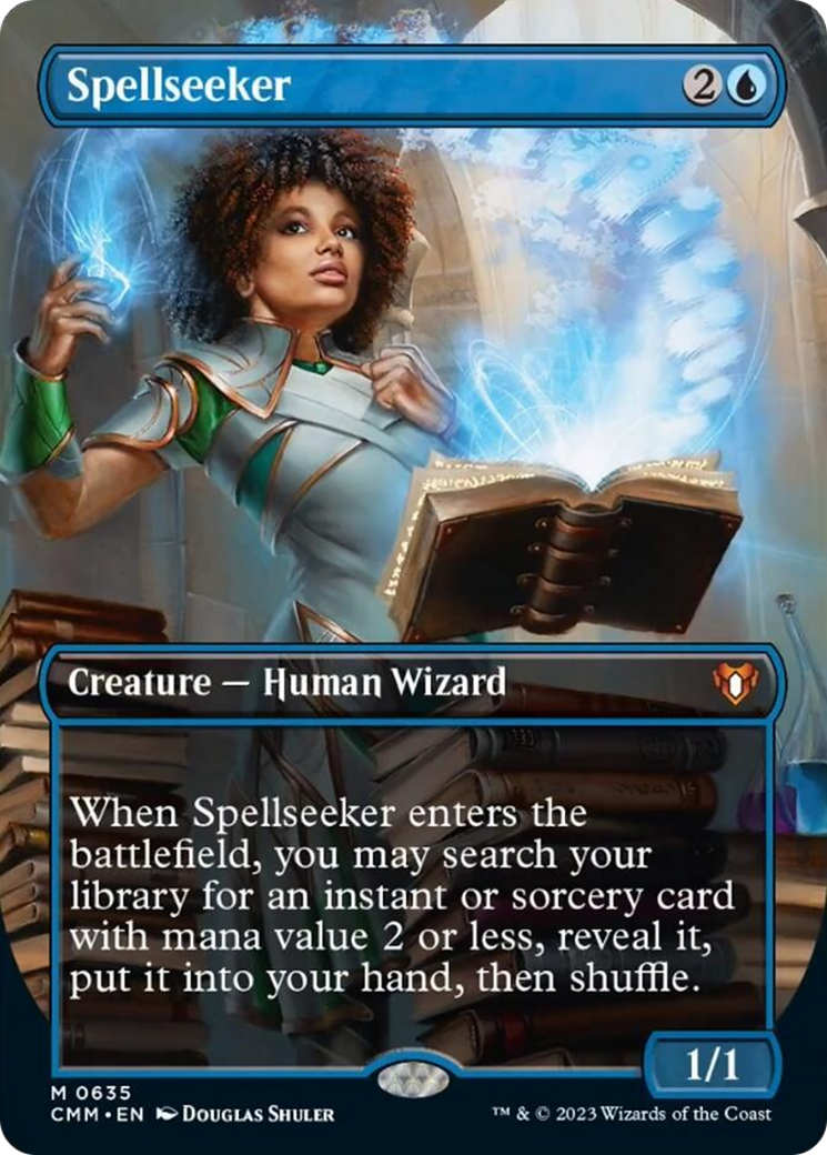 mtg borderless cards Spellseeker (Borderless Alternate Art) [Commander Masters] – Dungeons &  Javas