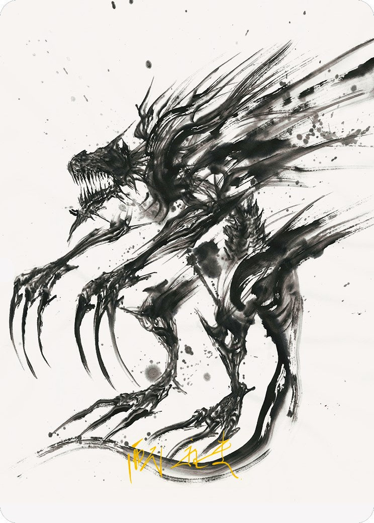 Phyrexian Obliterator Art Card (Gold-Stamped Signature) [Phyrexia: All Dungeons & Javas Phyrexian Obliterator Art Card (Gold-Stamped Signature) [Phyrexia: All Dungeons & Javas