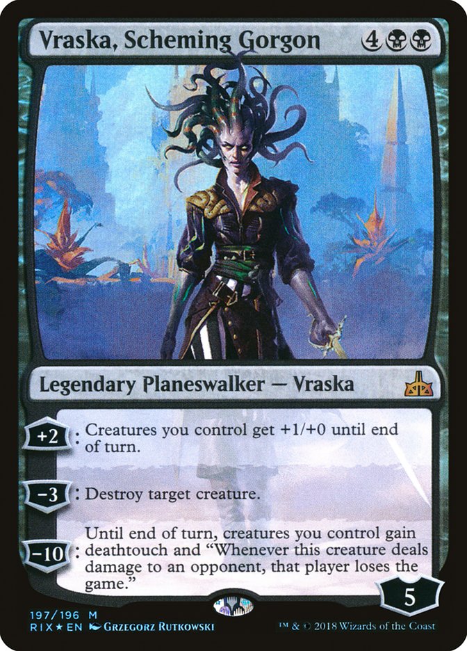 Vraska, Scheming Gorgon [Rivals of Ixalan] – Dungeons & Javas