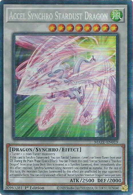 Accel Synchro Stardust Dragon [MAZE-EN019] Collector's Rare – Dungeons &  Javas