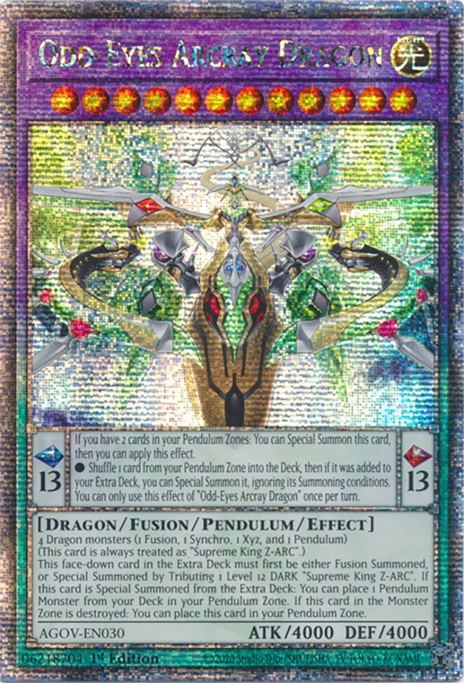 Odd-Eyes Arcray Dragon (Quarter Century Secret Rare) [AGOV-EN030] Quar –  Dungeons & Javas