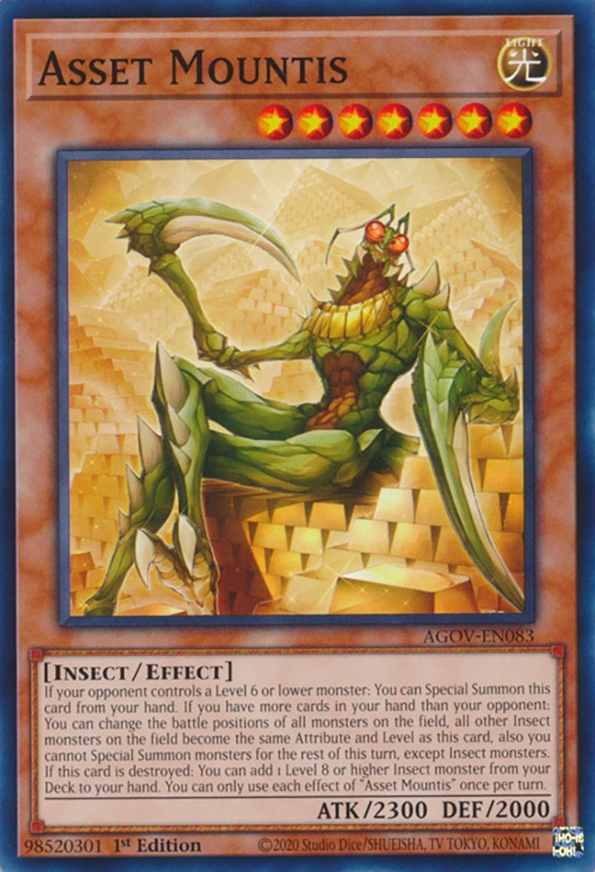 insect yugioh cards Asset Mountis [AGOV-EN083] Common – Dungeons & Javas