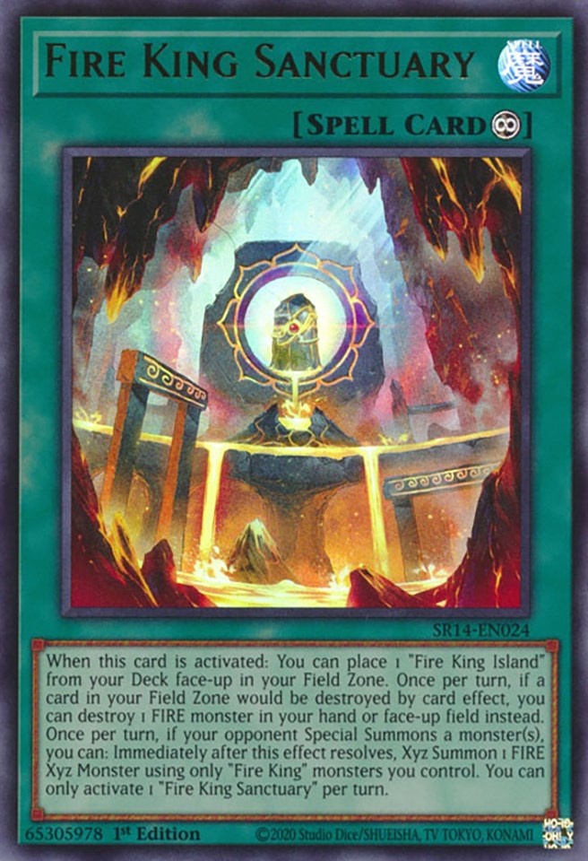 fire yugioh cards Fire King Sanctuary [SR14-EN024] Ultra Rare – Dungeons & Javas