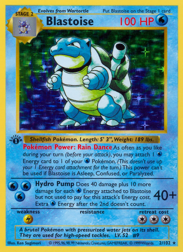 Blastoise (2/102) (Shadowless) [Base Set 1st Edition] – Dungeons & Javas