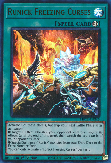 extra deck monster yugioh negates monster effects Runick Freezing Curses [MP23-EN245] Ultra Rare – Dungeons & Javas