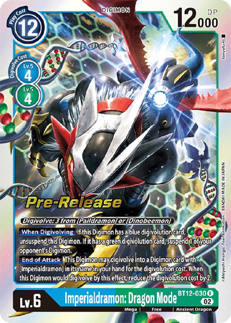 Imperialdramon: Dragon Mode [BT12-030] [Across Time Pre-Release Cards] –  Dungeons & Javas
