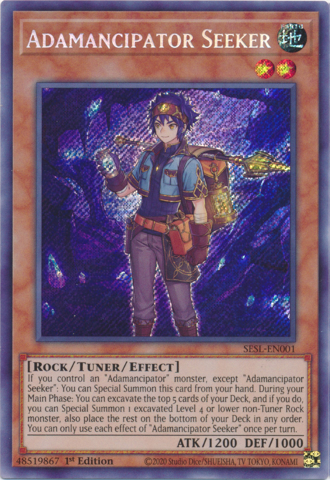 Adamancipator Seeker [SESL-EN001] Secret Rare – Dungeons & Javas