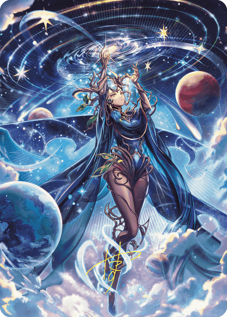 Omniscience Anime Art Card (Gold-Stamped Signature) [Wilds of Eldraine Dungeons & Javas Omniscience Anime Art Card (Gold-Stamped Signature) [Wilds of Eldraine Dungeons & Javas