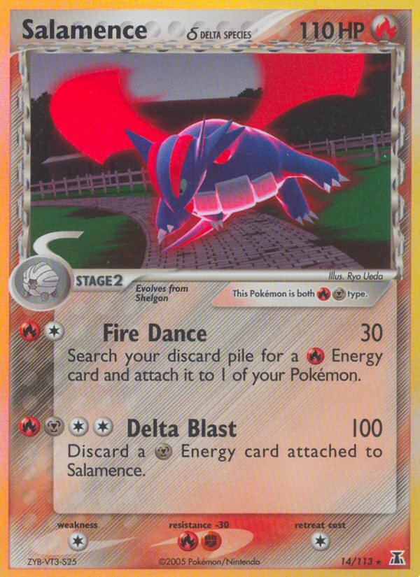 delta species pokemon cards Salamence (14/113) (Delta Species) [EX: Delta Species] – Dungeons & Javas