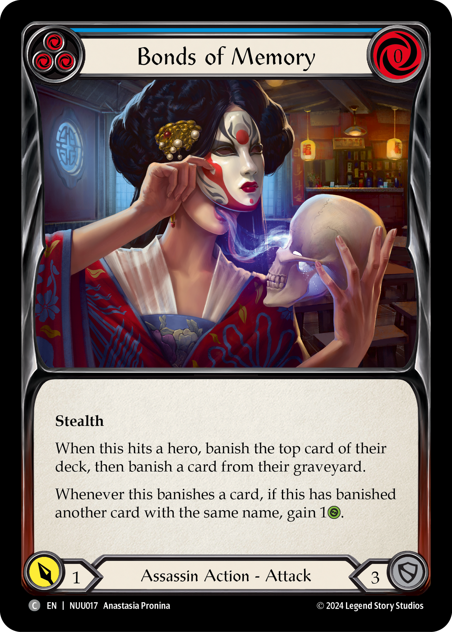 Bonds of Memory (Blue) [NUU017] (Part the Mistveil Nuu Blitz Deck)