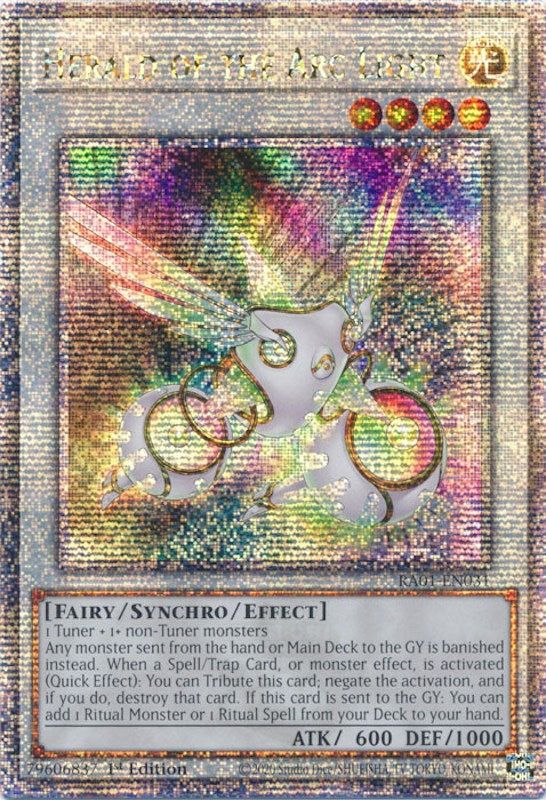 Herald of the Arc Light [RA01-EN031] Quarter Century Secret Rare – Dungeons  & Javas