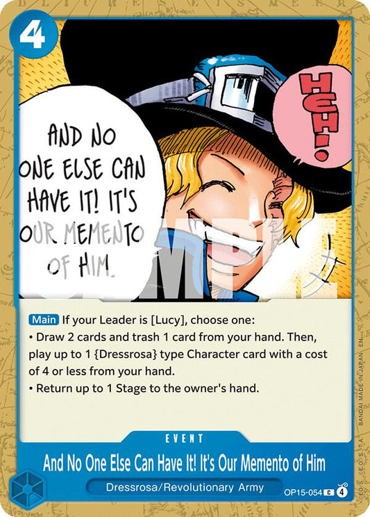 And No One Else Can Have It! It's Our Memento of Him [Adventure on Kami's Island]