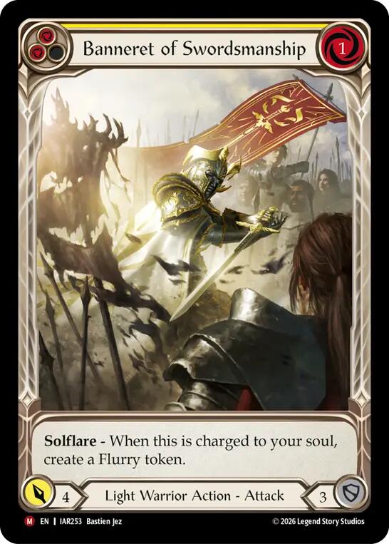 Banneret of Swordsmanship (Extended Art Rainbow Foil) [IAR253] (Usurp the Shadow Throne)  Rainbow Foil