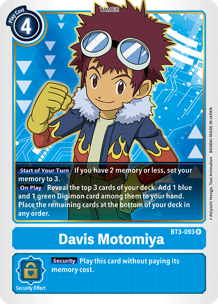 Davis Motomiya [BT3-093] [Release Special Booster Ver.1.5]