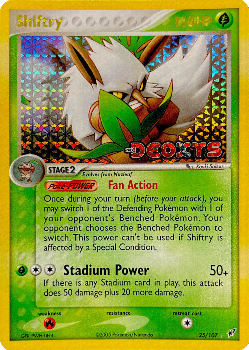 shiftry pokemon card Shiftry (25/107) (Stamped) [EX: Deoxys] – Dungeons & Javas