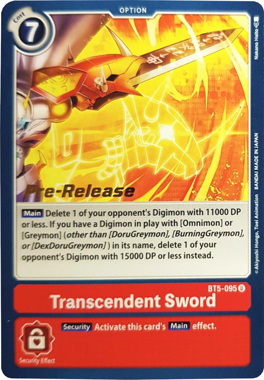 Transcendent Sword [BT5-095] [Battle of Omni Pre-Release Promos]