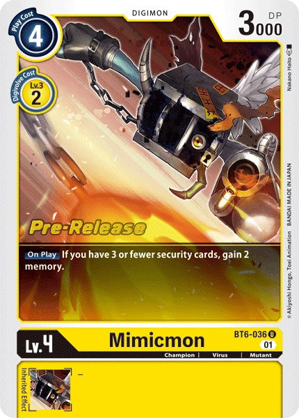 Mimicmon [BT6-036] [Double Diamond Pre-Release Cards]