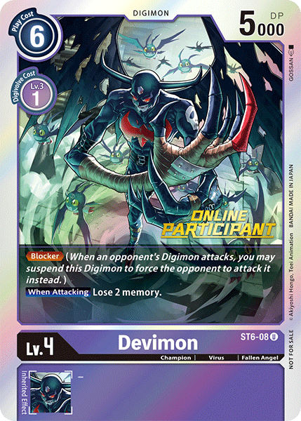 Devimon [ST6-08] (Online Participant) [Starter Deck: Venomous Violet Promos]