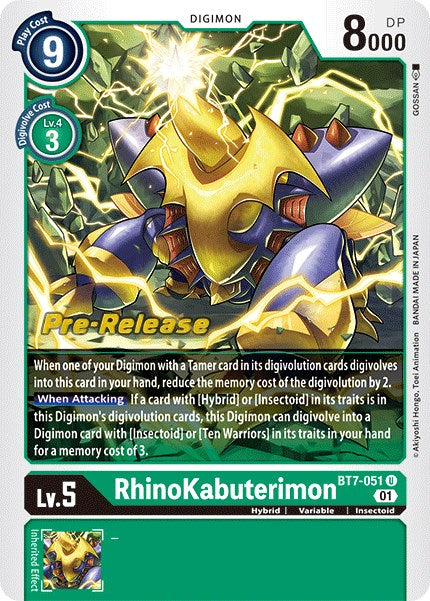 RhinoKabuterimon [BT7-051] [Next Adventure Pre-Release Cards]